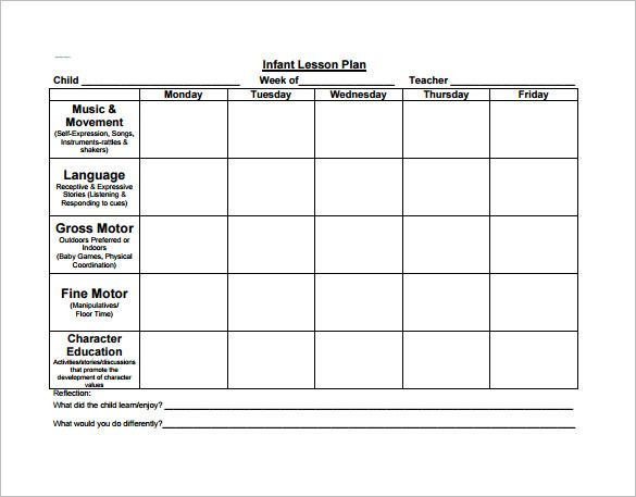 Preschool Lesson Plan Template Word Preschool Lesson Plan Template Check More at S