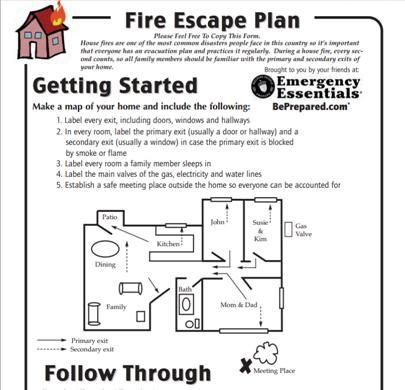 Printable Fire Escape Plan Template Fire Escape Plan Printable