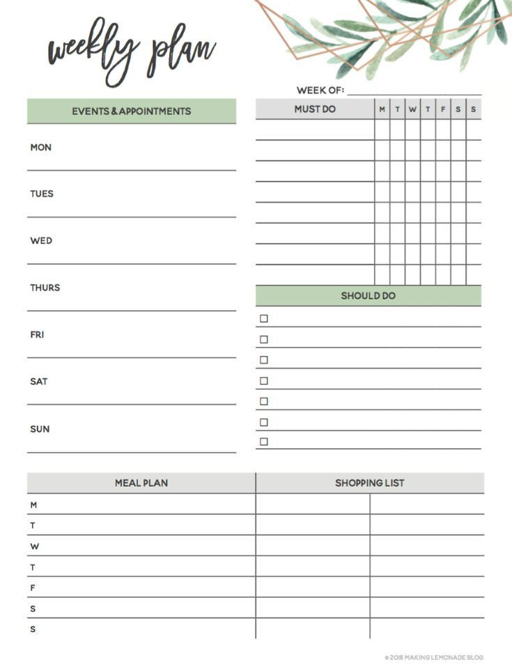 Printable Planner Template Get organized with Our Free Printable 2019 Planner