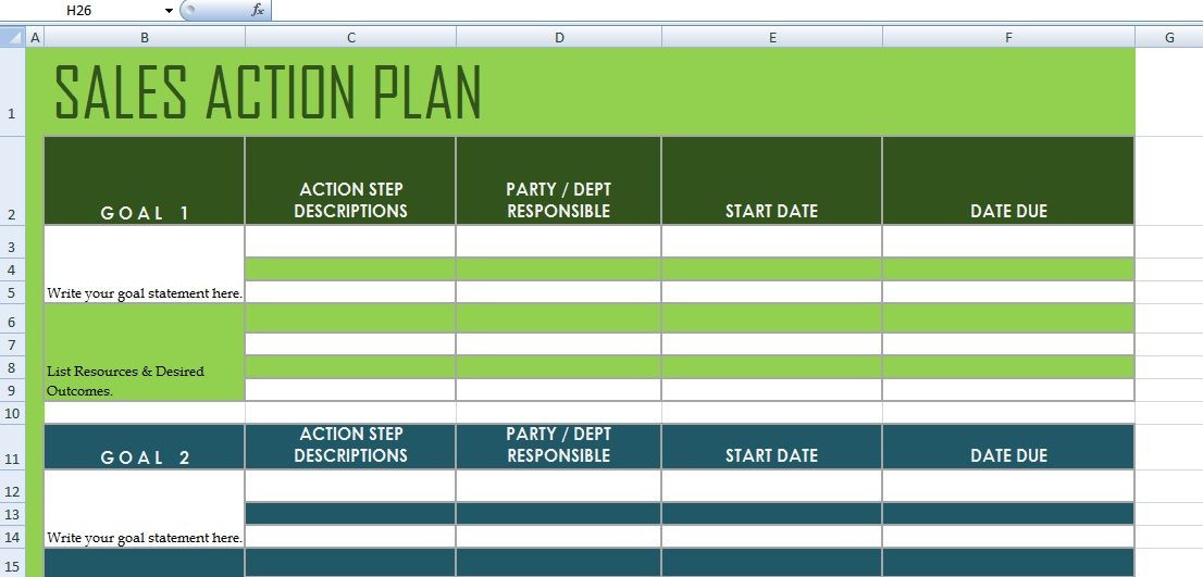 Project Action Plan Template Excel Get Sales Action Plan Template Xls