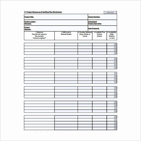 Project Staffing Plan Template Excel Project Staffing Plan Template Excel New 9 Staffing Plan