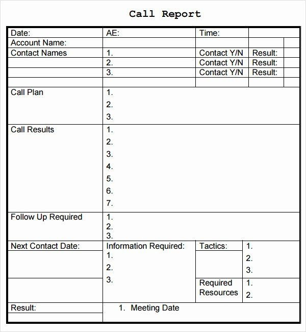 Sales Call Plan Template Sales Call Plan Template Luxury Sales Report Template 9 Free