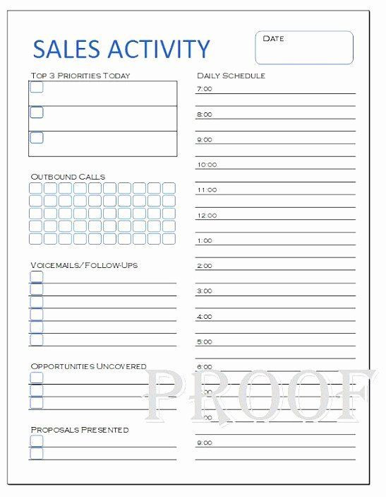 Sales Daily Planner Template Sales Call Plan Template Inspirational 10 Sales Call