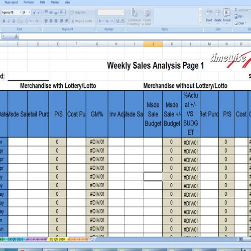 Sales Planning Template Excel Weekly Sales Spreadsheet