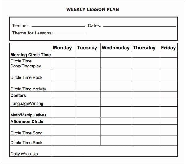 Simple Lesson Plan Template Doc Simple Lesson Plan Template Word Elegant 5 Free Lesson Plan