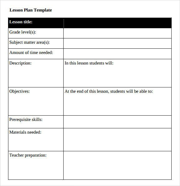 Simple Lesson Plan Template Pdf Sample Lesson Plan Template Beautiful Sample Middle School