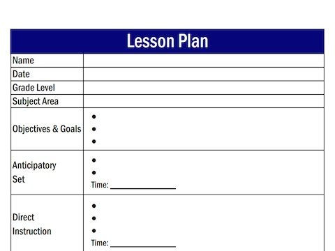 Single Lesson Plan Template Lesson Plan Template Free