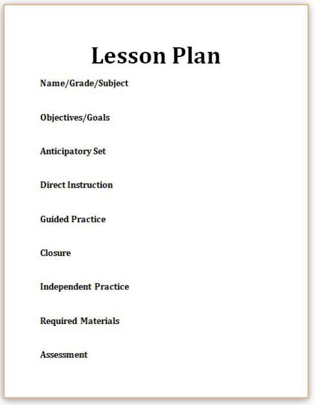 Single Lesson Plan Template Lesson Plans and Activities