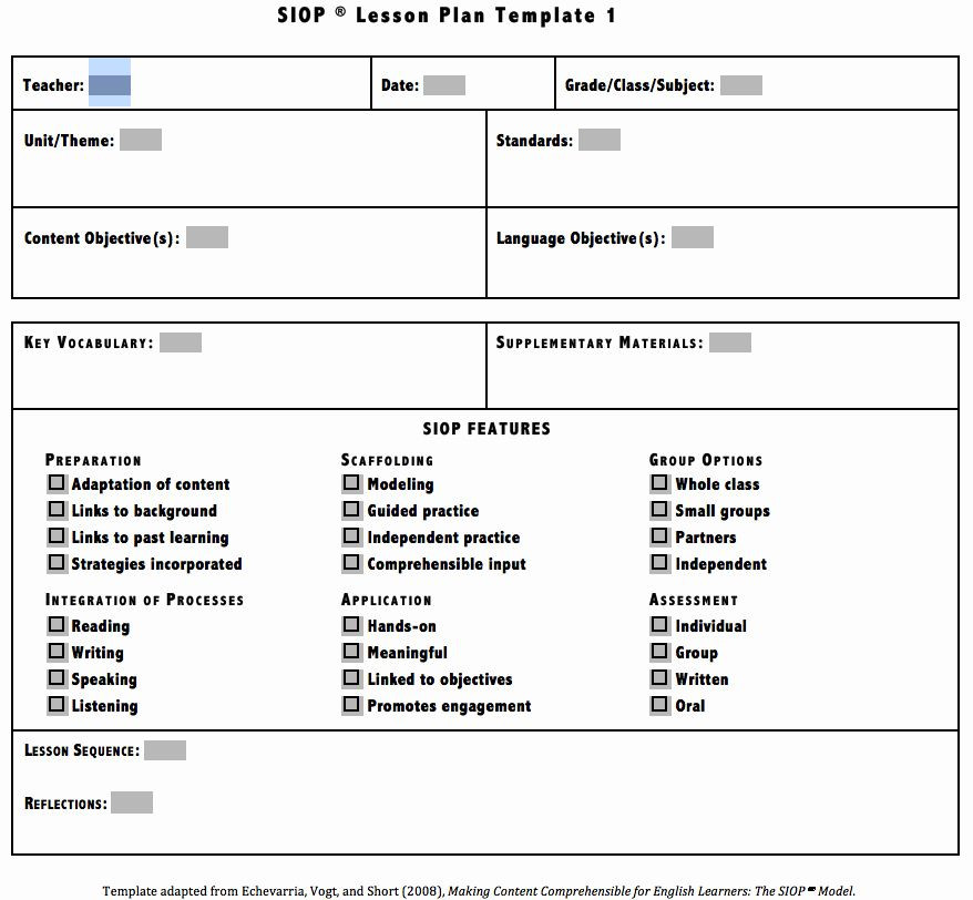 Siop Lesson Plan Template 1 Siop Lesson Plan Template 1 Inspirational Download Siop