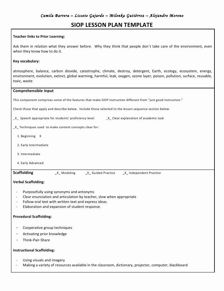 Siop Lesson Plan Template 1 Siop Lesson Plan Template 3 Beautiful Siop Unit Lesson Plan