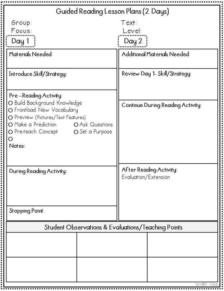 Small Group Lesson Plans Template 2 Guided Reading Binder Planner Data Collection