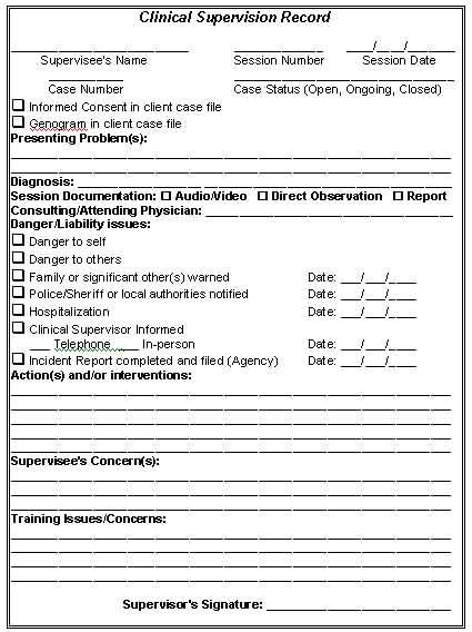 Social Work Case Plan Template Image Result for Clinical Supervision forms Templates