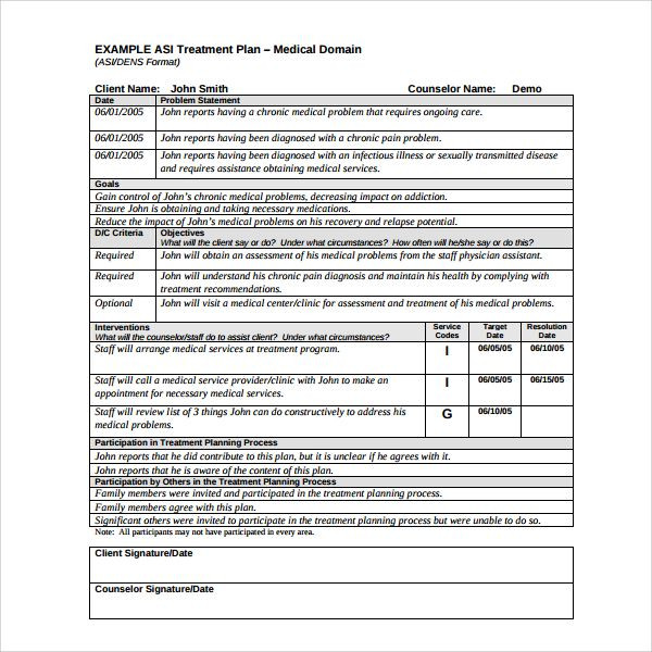20 Social Work Treatment Plan Template