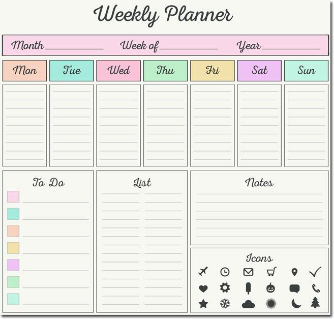 Student Weekly Planner Template 10 Students Weekly Itinerary and Schedule Templates