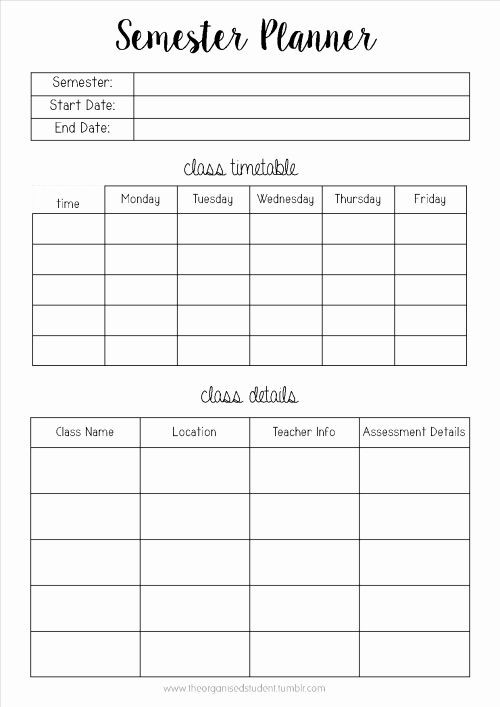 Student Weekly Planner Template Student Weekly Planner Template Fresh Free Printables