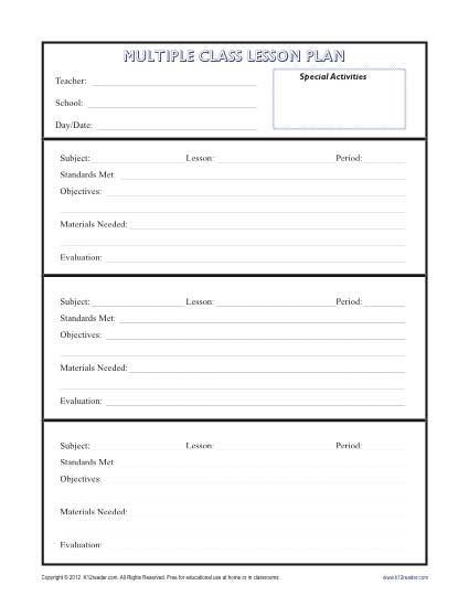 20 Sunday School Lesson Plan Template