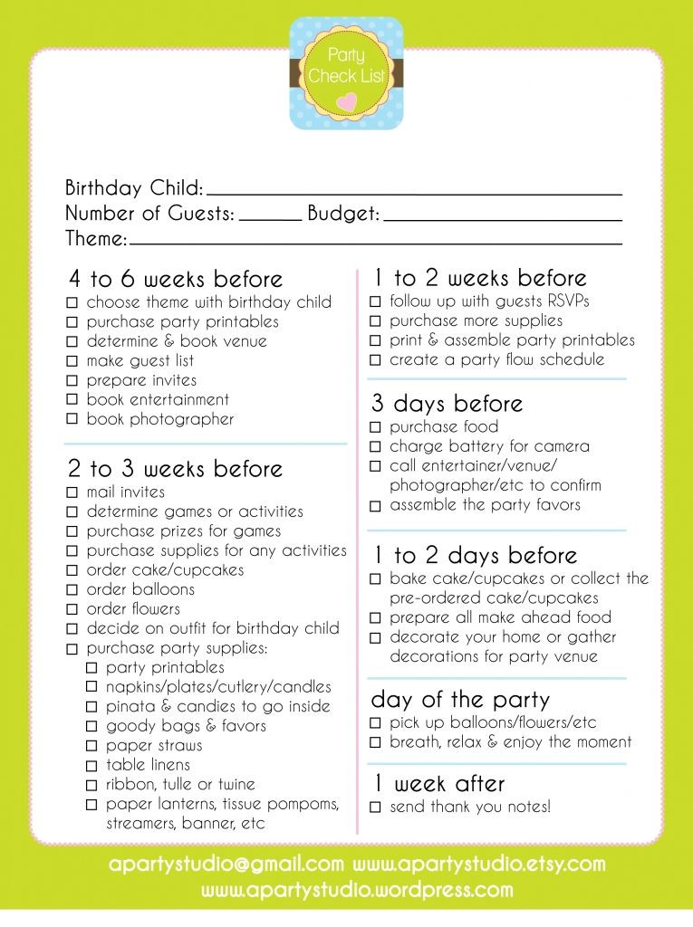 Sweet 16 Party Planning Template Sweet 16 Party Planner Birthday Checklist Template Free
