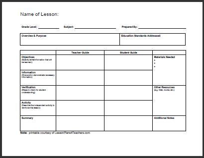 Teacher Lesson Plans Template Daily Lesson Plan Template 1