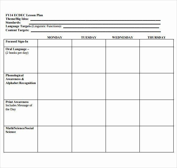 Teks Lesson Plan Template Sample Lesson Plans for toddlers Inspirational Sample Blank