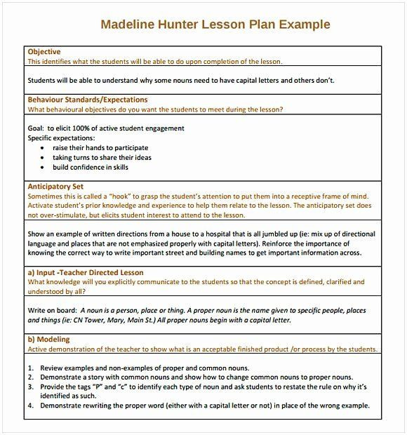 Texas Lesson Plans Template Hunter Lesson Plan Template Awesome Madeline Hunter Lesson