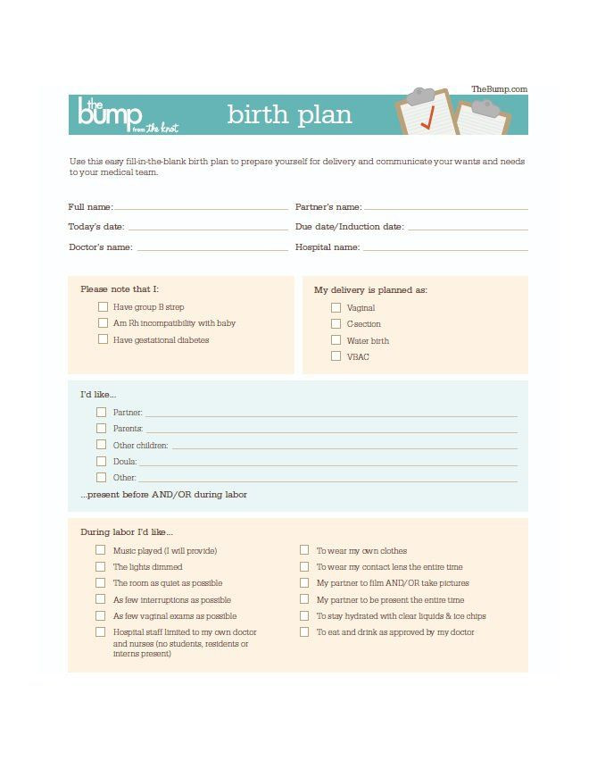 The Bump Birth Plan Template Birth Plan Template Check More at
