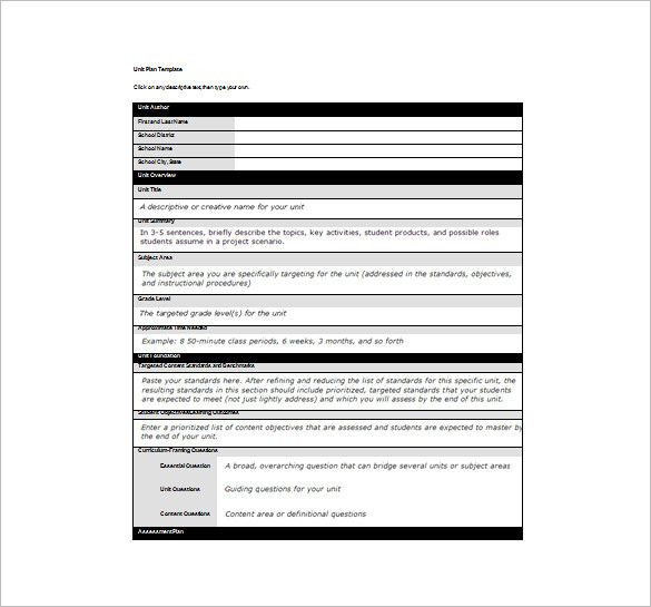 Thematic Unit Lesson Plan Template thematic Unit Lesson Plan Template Unique Unit Lesson Plan