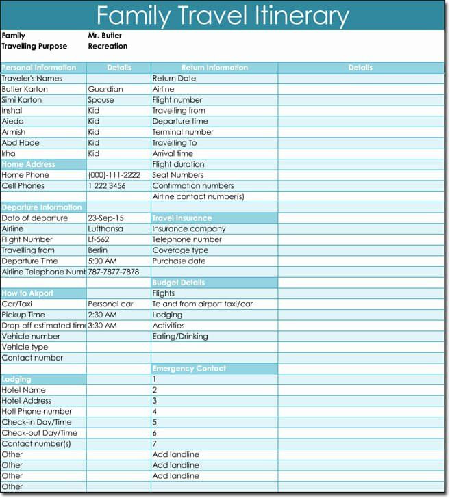 Trip Itinerary Planner Template Travel Itinerary Planner Template Beautiful Free Itinerary