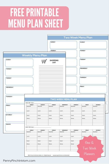 Two Week Meal Plan Template Gluten Free Menu Meal Planner Healthy Meal Planning Family