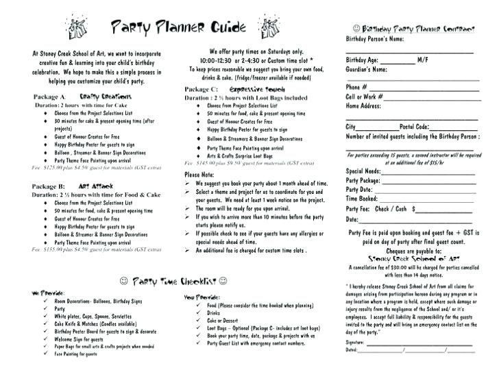 Wedding Planner Questionnaire Template event Planning Questionnaire Party Planner Contract Template
