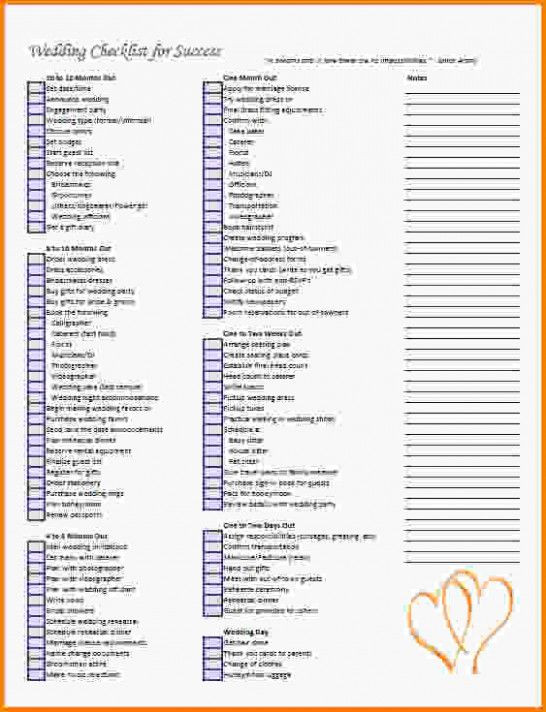 Wedding Planner Template Word Wedding Checklist Pdf Check Lists