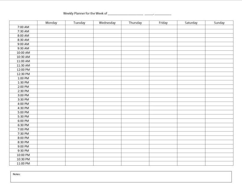 Week Planner Template Word Free Printable Weekly Planner Template Word Pdf Excel