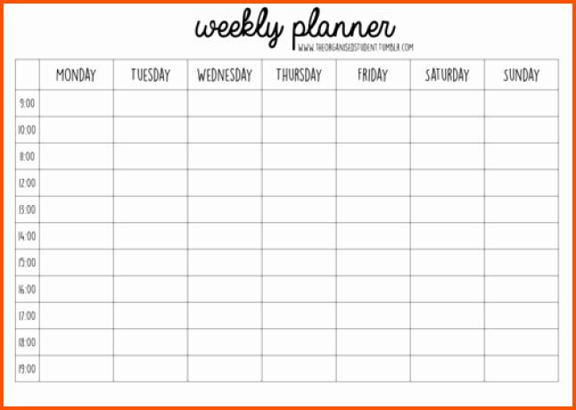 Week Planner Template Word Week Planner Template Word Awesome Free Printable Weekly