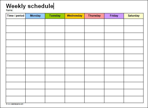 Week Planner Template Word Weekly Schedule Template Word
