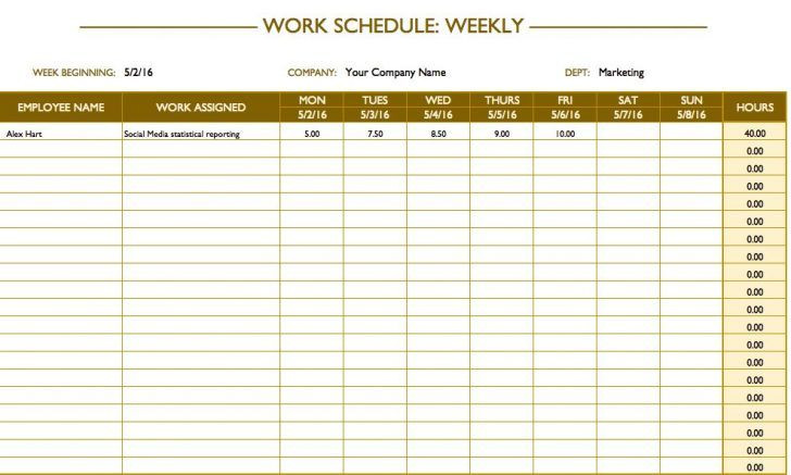 hourly project planner excel