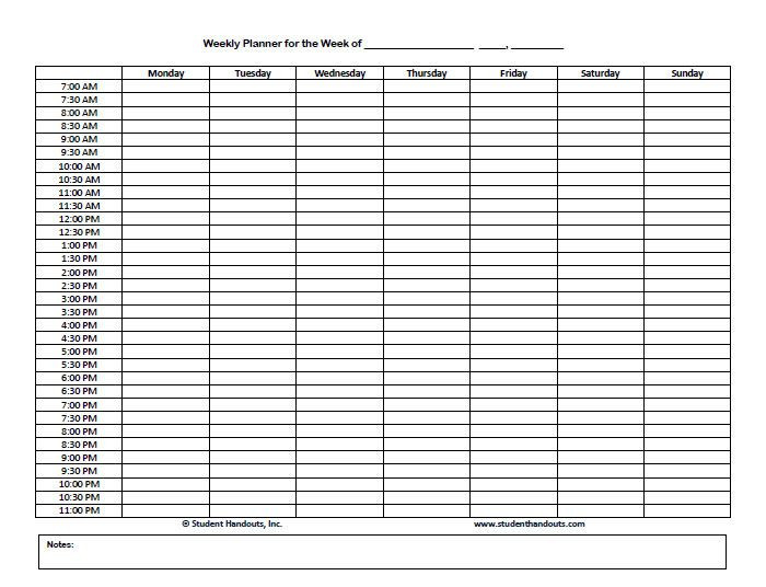 Weekly Hourly Planner Template Excel Free &amp; Premium Templates