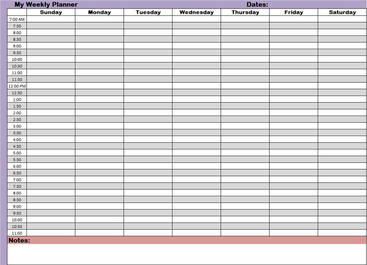 Weekly Hourly Planner Template Excel Time Management Planner Templates In 2020