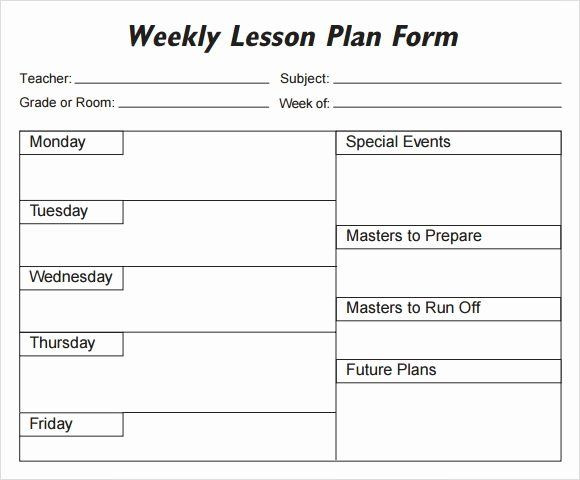 Weekly Lesson Plan Template Word Weekly Lesson Plan Template Elementary Luxury Weekly Lesson