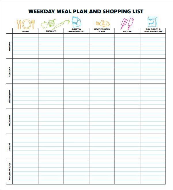 Weekly Meal Plan Template Excel Pin by Linda Stewart On Recipes