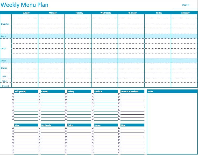 Weekly Meal Plan Template Excel Weekly Menu Planner 820641 Pixels