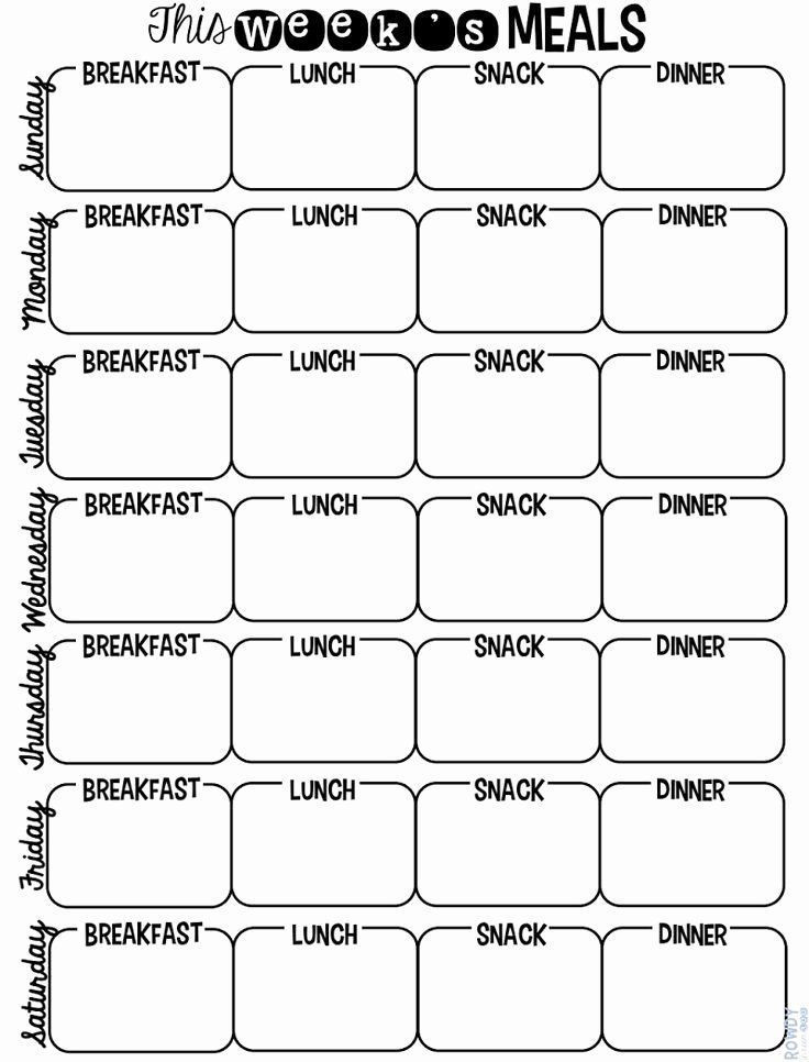 Weekly Meal Plan Template Weekly Food Plan Template Unique 25 Best Ideas About Weekly