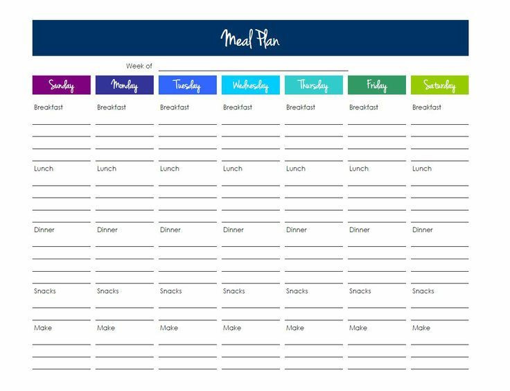 Weekly Meal Planner Template Excel Meal Planning Template Excel Google Search
