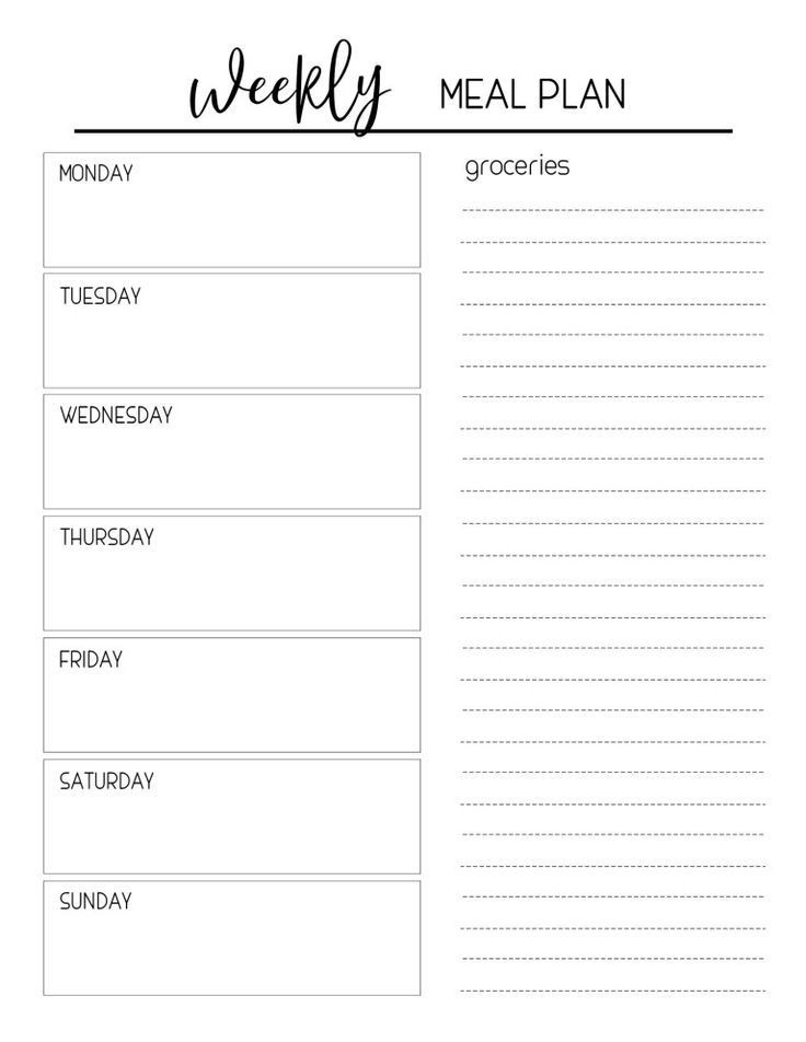 Weekly Menu Planner Template Pin On Save Money