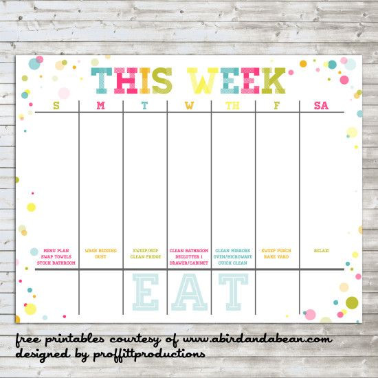 Weekly Monthly Planner Template Colorful Weekly Calendar Free Printable