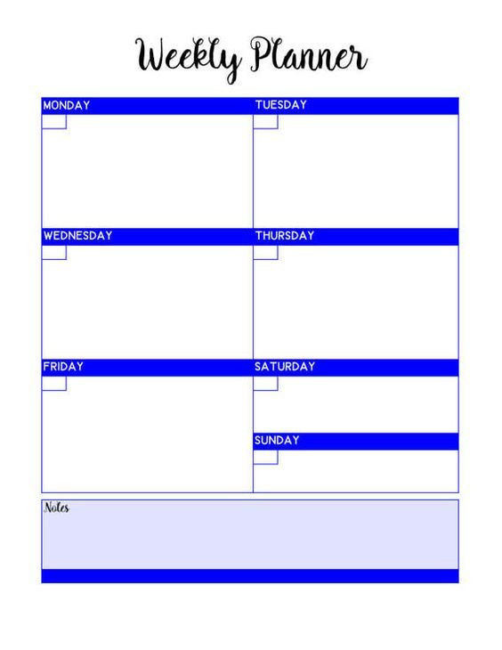 Weekly Monthly Planner Template Weekly Planner Calendar Template