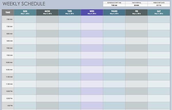 Weekly Planner Template Excel 10 Free Weekly Schedule Templates for Excel In 2020