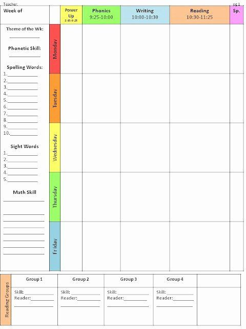 Weekly Plans Template Weekly Lesson Plan Template Elementary Best Easy to Use