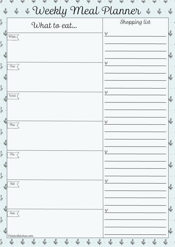 Weight Watcher Meal Planner Template Pin On for the Home