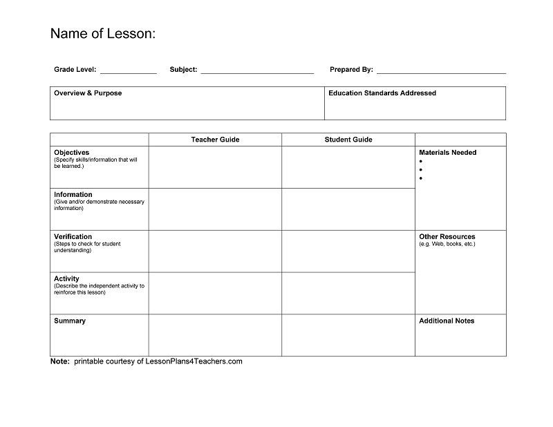 Word Lesson Plan Template Lesson Plan Template Word