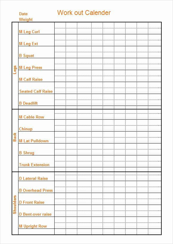 Workout Plan Template Excel Work Out Schedule Templates Elegant 10 Sample Workout