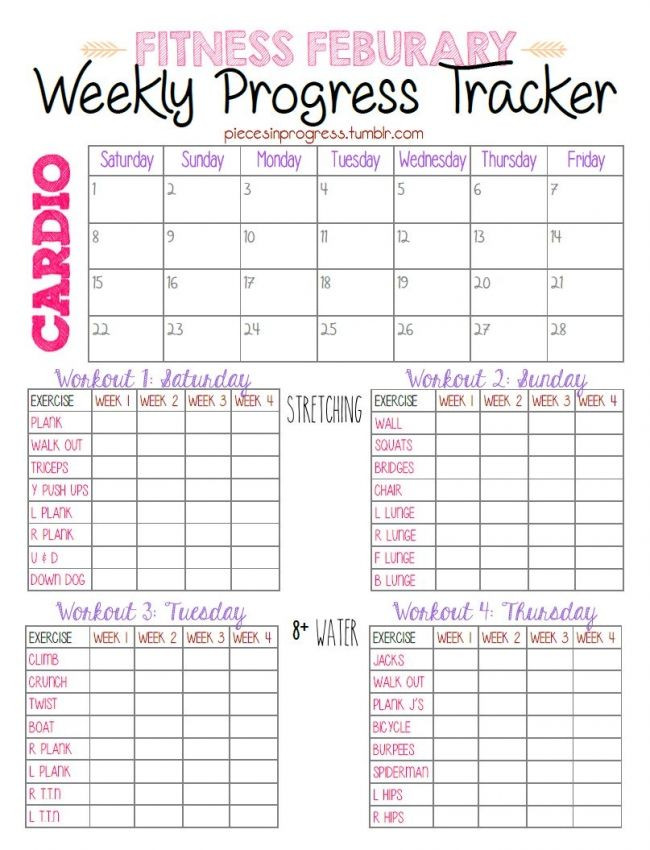 Workout Planner Template Weekly Progress Tracker